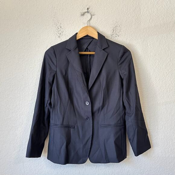 MAX MARA Blazer Jacket Black Wool Silk Overcoat Business Office City - Picture 1 of 9